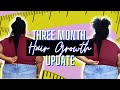 THREE MONTH HAIR GROWTH + SETBACK UPDATE | Growing Type 4 Natural Hair to Booty Crack Length