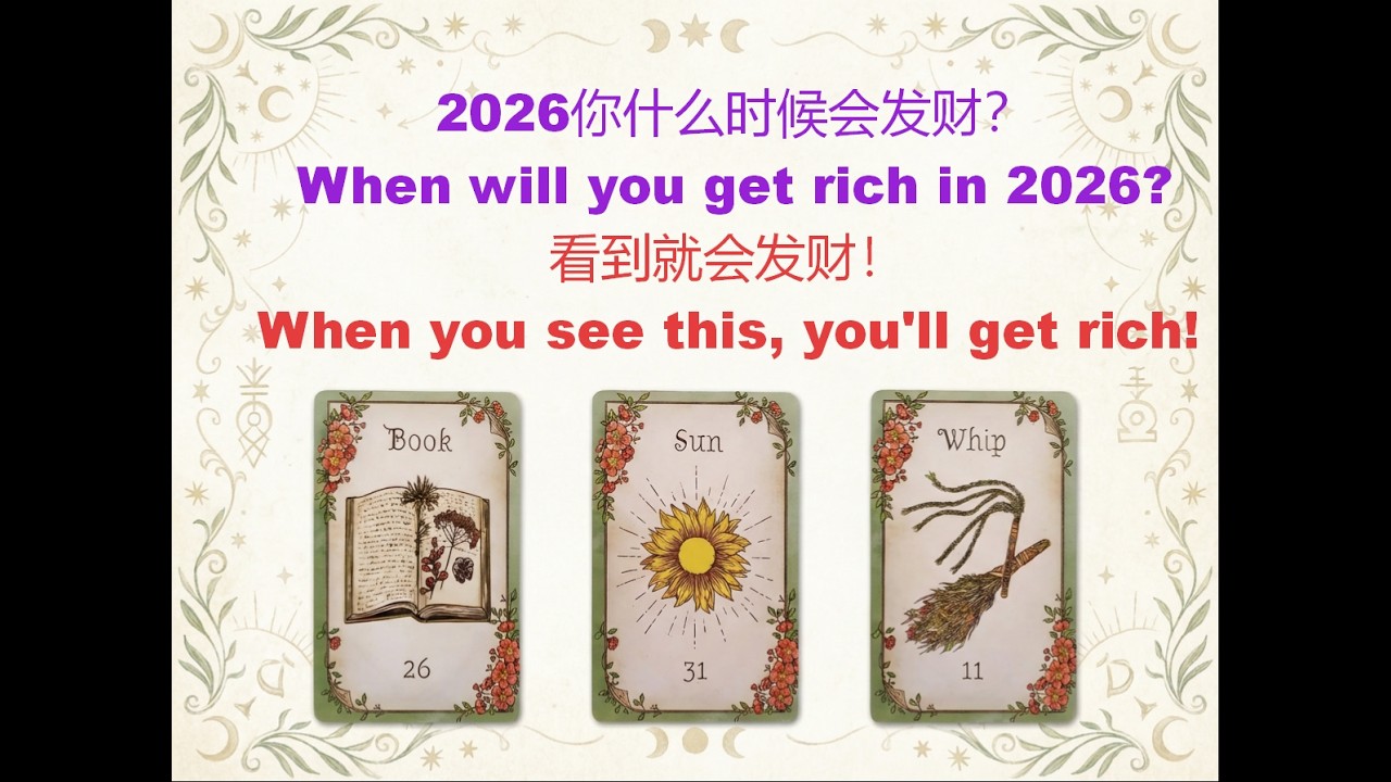 【Sasha塔罗】2026你什么时候会发财？刷到就是有缘，今年马上来财！
