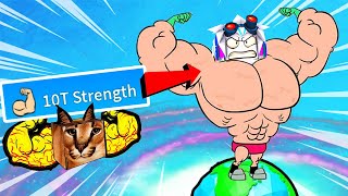 ЧИТЕРСКИЙ 1 СЕКУНДУ ROBLOX Get Strong Simulator, мега качок делаю перерождение за.