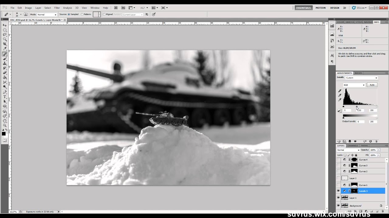 #3 Обрабатываем RAW ... Танк в ч/б