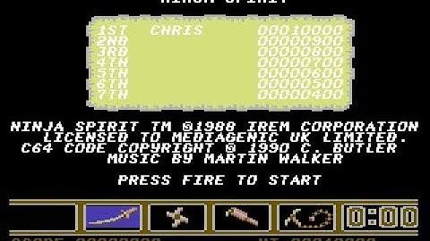 Ninja Spirit Review for the Commodore 64 by John Gage