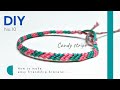 Candy stripe friendship bracelet 2 colors easy tutorial for beginners