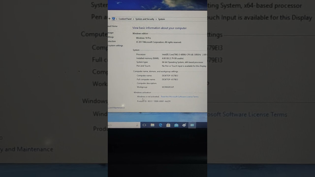 Computer Basic Information with Product ID