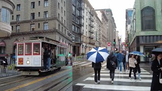 [4K] DOWNTOWN SAN FRANCISCO Walking in the Rain (January 13, 2024)