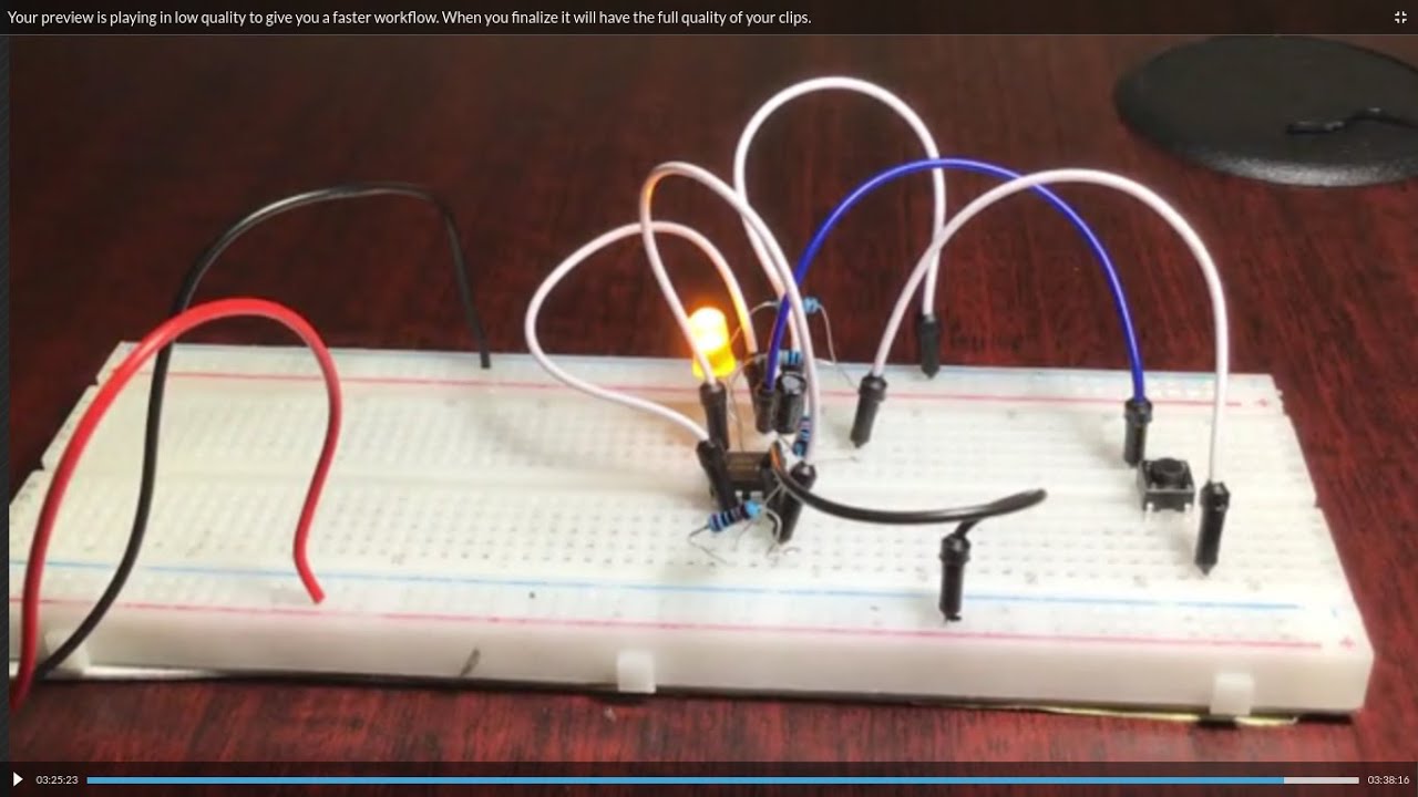 LATCH/PUSH ON AND OFF SWITCH Circuit using 555 Timer IC | Breadboard ...