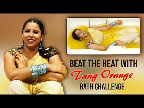 Beat the Heat with Shraavya Reddy || Tang Orange Bath Challenge