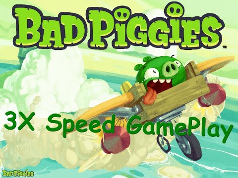 Видео: 3X SPEED BAD PIGGIES GAMEPLAY. Ускоренная в 3 раза игра Bad Piggies