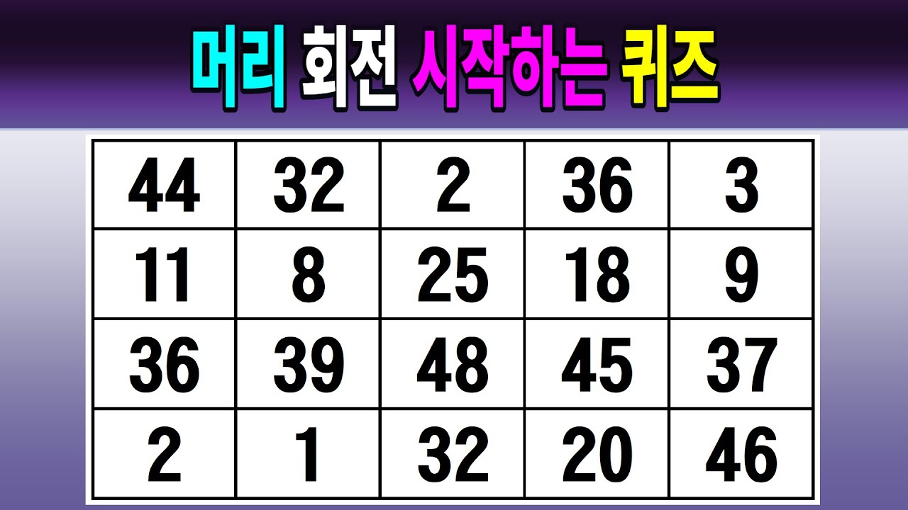 머리 회전 시작하는 퀴즈 【같은숫자찾기/치매예방퀴즈/치매테스트/숫자퀴즈/숫자찾기/숫자3쌍】