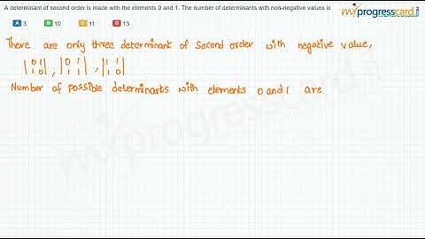 A determinant of second order is made with the elements