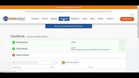 Save Hours Of Time With Transdirect’s Quick Book Function