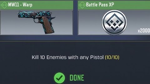 Call Of Duty Mobile Kill 10 Enemies with any Pistols Task Complete