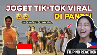 NGAKAK JOGET TIKTOK RAGIL VIRAL DIPANTAI, AUTO SYNDROME SATU PANTAI!! [FILIPINO REACTION🇵🇭]