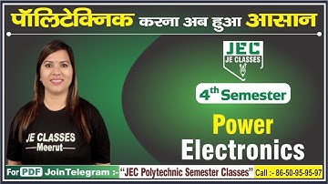 #01 SBTE Bihar Polytechnic Fourth 4th Semester Power Electronics | Bihar Diploma |JE CLASSES Meerut