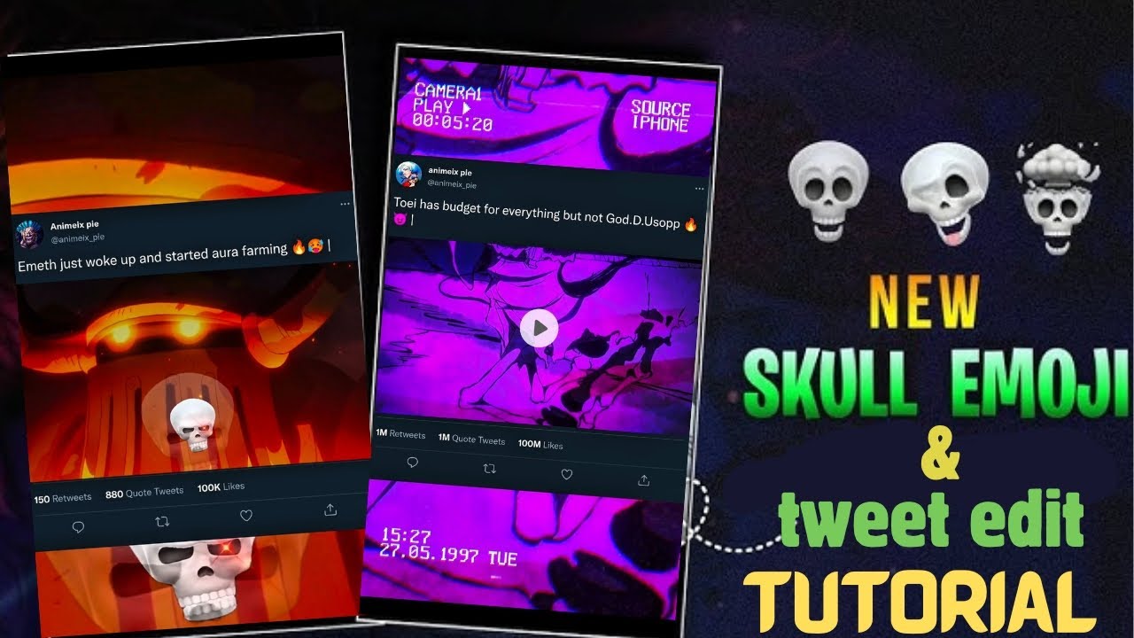 How to make skull emoji & tweet edit in Capcut| trending tweet edit|🔥