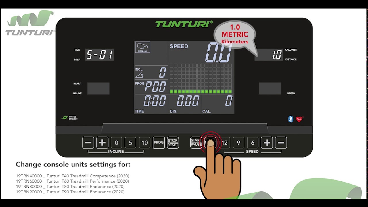 How to Switch Unit Settings on Tunturi T40, T60, T80 & T90 Treadmills | Tunturi Fitness