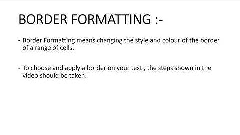 CLASS 6 -  Chapter 5 - FORMATTING DATA IN MS EXCEL WORKSHEET - Part2