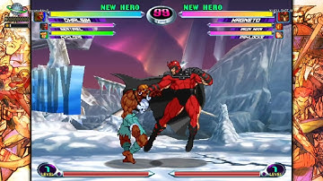 MvC2 Dhalsim 275% double snap assist KO, Inferno reset combo, Magnetic tempest punish seqs. 012025