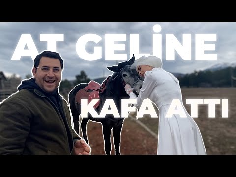 AT GELİNE KAFA ATTI! BAŞIMA GELMEYEN KALMADI | (Nikah Dış Çekimi - Gelin Başıma)