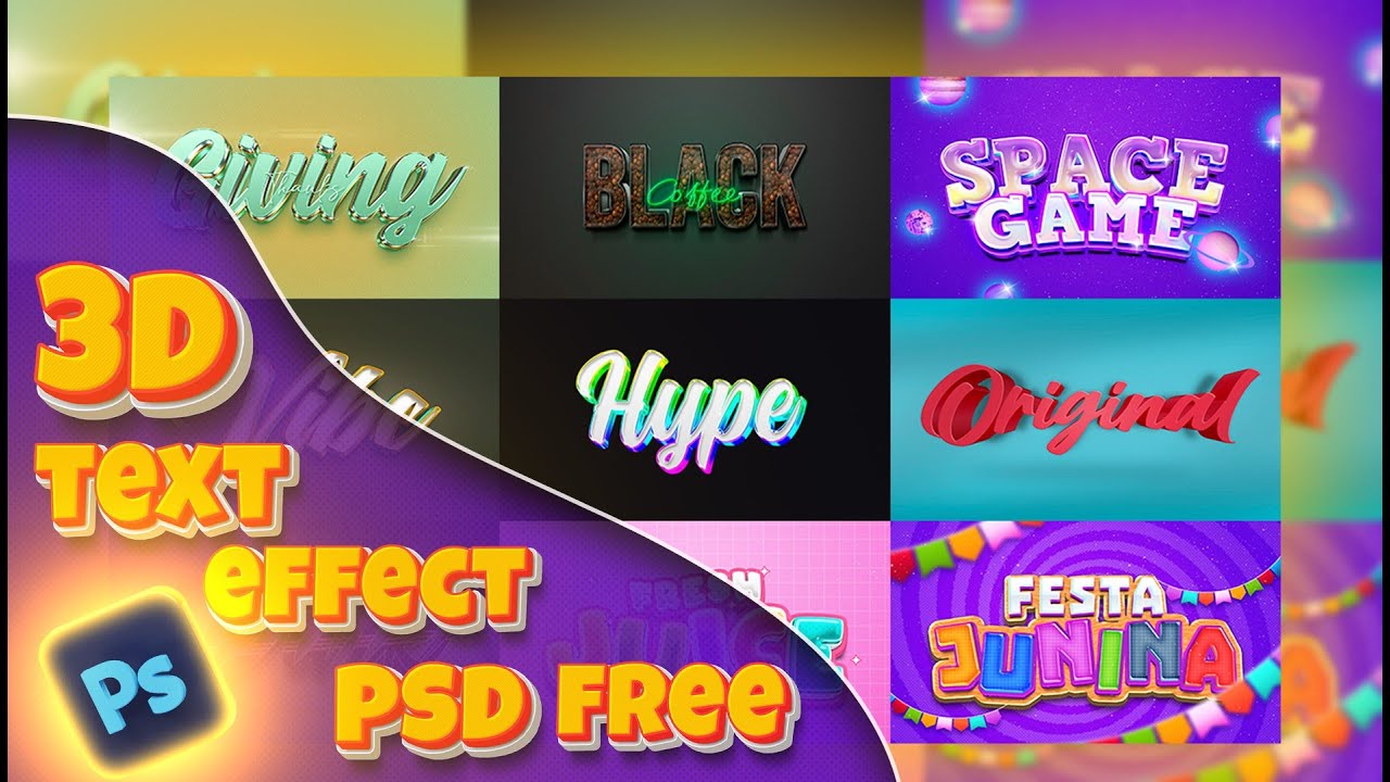 🔥😘Free Bold 3D Text Effect PSD Best Free Photoshop Files || Text Effects - PSD Free Download!👍