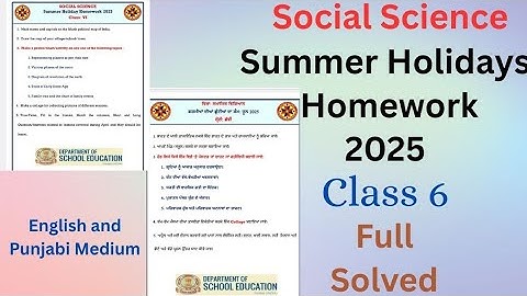 Social Science Holiday Homework Fully Solved/Class 6/2025/Holiday Homework/@psebstudy71