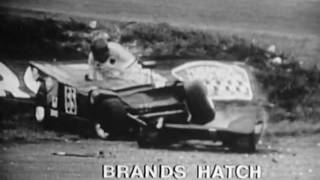 1971 John Hine hits the bank head on and flies over the top, BRSCC @ Brands Hatch
