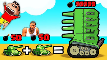 NOOB vs PRO vs HACKER in MERGE TANKS with SHINCHAN and CHOP