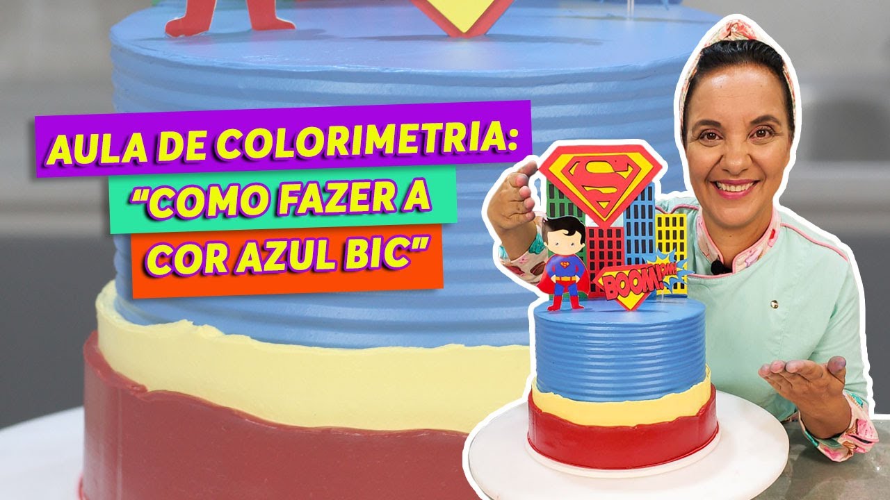 COMO FAZER A COR AZUL BIC E DECORAR UM LINDO BOLO.- CHEF LÉO OLIVEIRA
