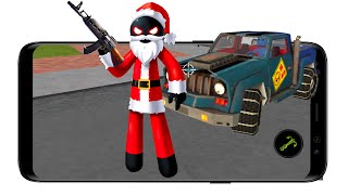 Santa Claus Stickman Rope Hero Gangstar Crime - Android Gameplay 1080p screenshot 5