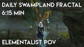 Gw2 [qT] Daily Swamp Fractal(T4-77) 6:15 min | Elementalist PoV