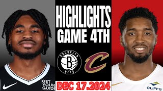 Brooklyn Nets Vs Cleveland Cavaliers Game 4th Highlights Dec 16,2024 NBA Season 2024-25