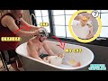 Grandpa Showers SON & His CAT Together in BATHTUB! 🙀🛀