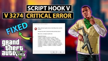 [FIXED] SCRIPT HOOK V CRITICAL ERROR AFTER GTA 5 UPDATE 3274 | SCRIPT HOOK V UPDATE | GTA 5 MODS