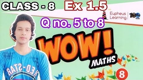 Class 8 Ex 1.5 Q No.5 to 8 Wow Maths Book Solution Ex 1 Rational Number Cbse/Icse Vishu Tutorial