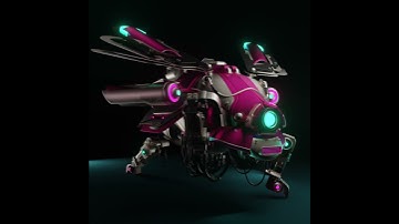 Cyberpunk Robot created with Blender 2.83