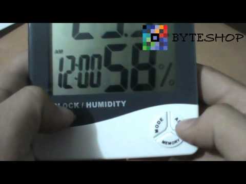 Higrometro Digital Termometro Medidor De Humedad Reloj Alarma Byteshop.com.mx