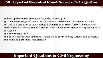 MCQ Questions Elements of Remote Sensing - Part 3 with Answers