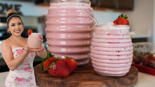 How to Make the Best STRAWBERRY HORCHATA, so CREAMY and REFRESHING