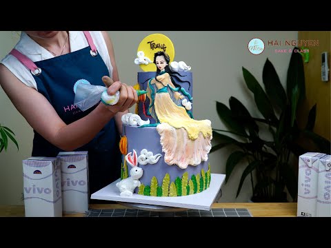 Video Trang Trí Bánh Kem Hai Tầng Độc Đáo Vẽ Tạo Hình Chị... - youtube