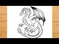 How to Draw a Dragon Step by Step | Easy Dragon Drawing Tutorial