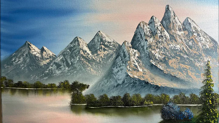 Time lapse-Mountain lake oil painting