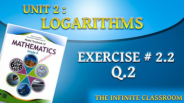 Class 9 Math Logarithms Ex# 2.2, Q.2 |  Problems | National Book Foundation | The Infinite Classroom