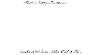 Simple Skyrim Tutorials - SkyProcPatches ASIS WTF DSR