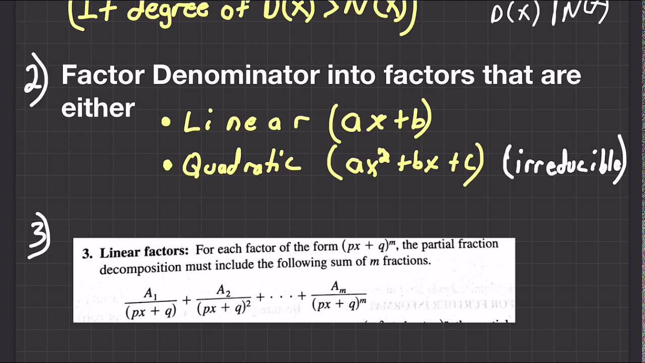 Calculus 2 (8.5) Partial Fractions Decomposition Part A - YouTube