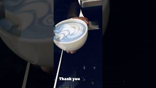 Blue latte art heart ❤️ cappuccino coffee recipe at espresso machine viral shorts latte coffee