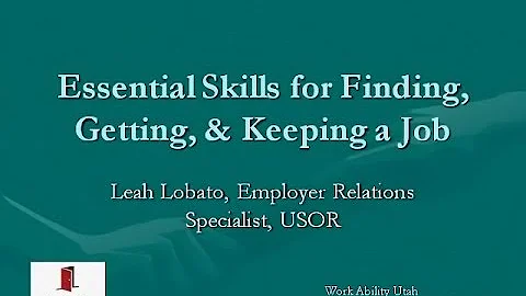 Essential Skills for Finding, Getting and Keeping ...