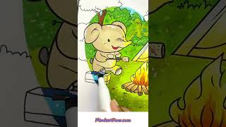 Cozy Camping Adventure with Elephant and Pig | Breezy Days Summer Coloring Book Flip-Through |