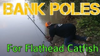 Bank poles for Flathead catfish-Setting Bank poles for catfish with the #giveaway winner