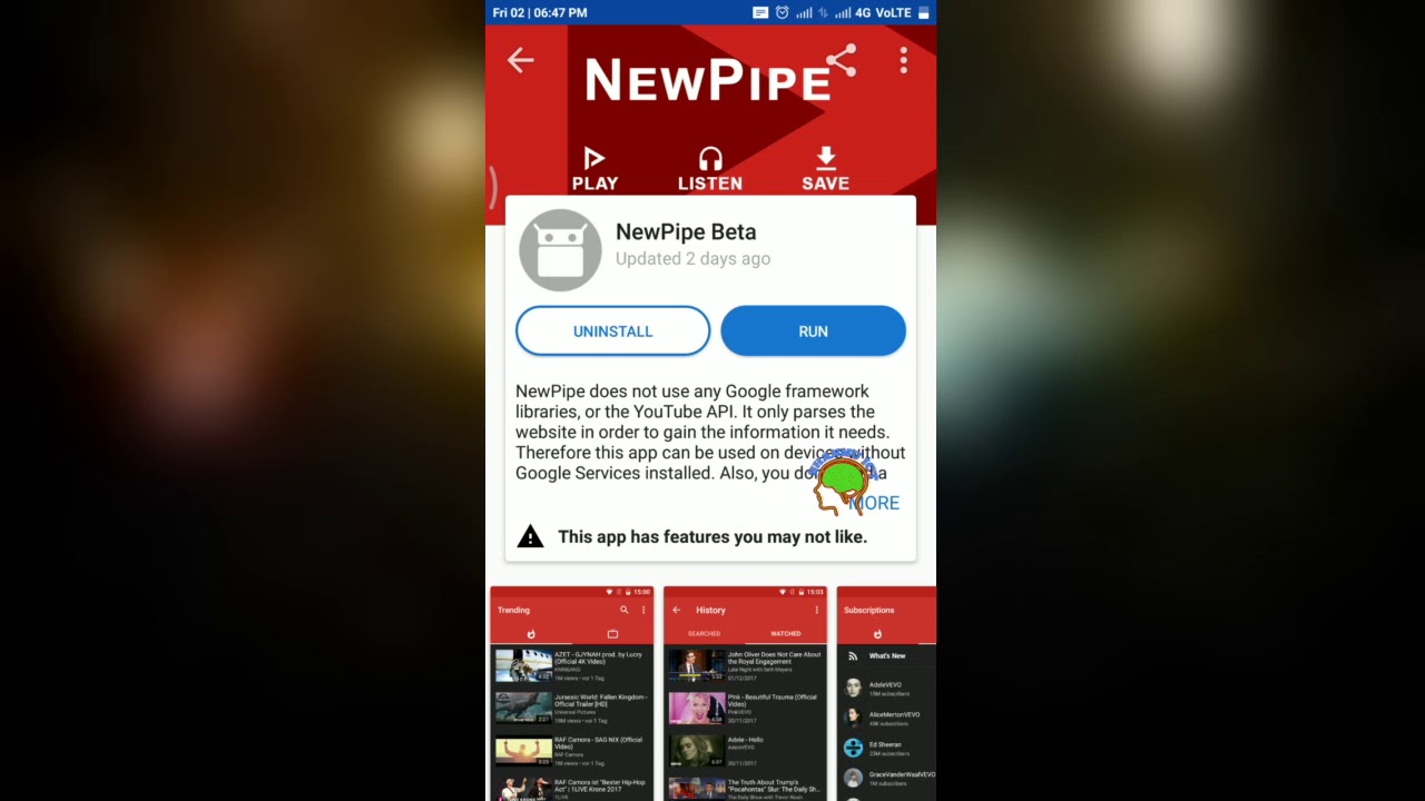NEW PIPE YOUTUBE VIDEOS PLAYER YouTube