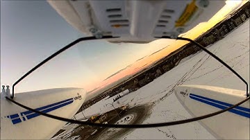 Hobbyzone SuperCub LP GoPro on floats in snow