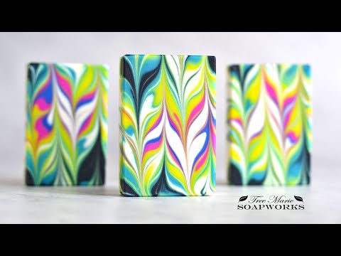 Marbling Swirl Cold Process Soap (Technique Video #19)